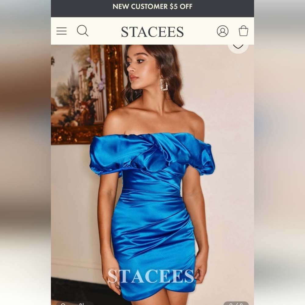 Chic Off-Shoulder Blue Dress